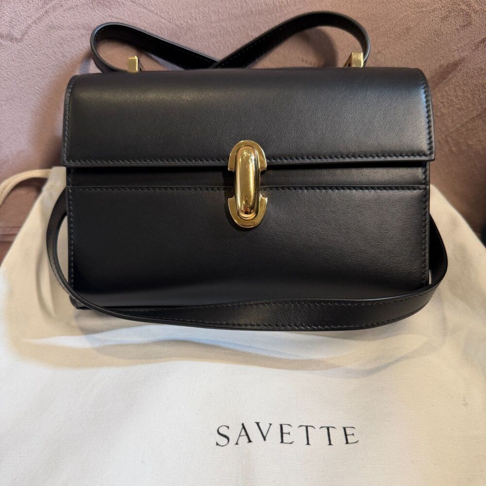 Savette Symmetry 19 in Black Leather NWT - Picture 2 of 9